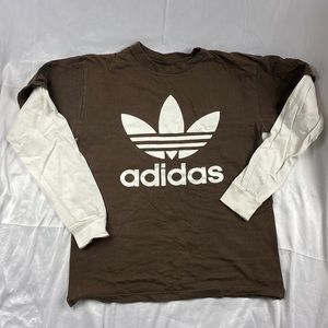 Adidas Brown Y2K Long Sleeve 2000s Trefoil Skater Grunge Medium
